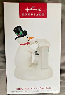 Hallmark 2023 Sing-along Snowman Piano Musical Ornament • $15.29