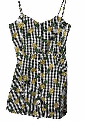 NEW With Tags Zaful Womens Pineapple Dress Size Large Black And White • $14.50