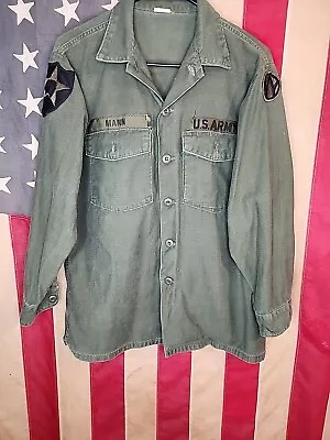 16.5x32 - Vietnam Era Shirt Mens US Army OG-107 Sateen Fatigue 9786 • $50