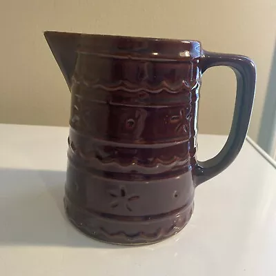 Vintage MARCREST Daisy Dot Stoneware Glazed Pottery Pitcher 6” • $15.99