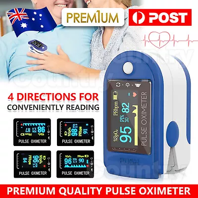 Professional Finger Pulse Oximeter Blood Oxygen Saturation Heart Rate Monitor AU • $10.95