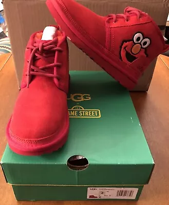 Kids Ugg X Elmo Neumel II Boot 1127431K Red Size 2 Sesame Street • $54.99