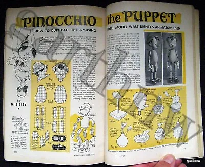 £24.88 • Buy Pinocchio 1940 Walt Disney Animators Puppet Model Plan Pictorial + Gepetto Clock
