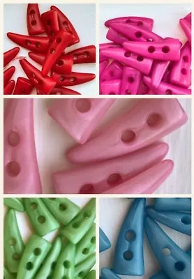 £2.99 • Buy 6 Medium Size Horn Toggle Buttons Ideal Childrens Clothes Duffle Coat 33mm