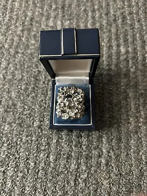 14kt Solid White Gold Men's Nugget Design Ring - 44 Grams • $3000