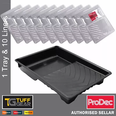 Prodec 9  Paint Tray + 10 X Tray Liners Quick Colour Changes 9 Inch Roller Kit • £9.80