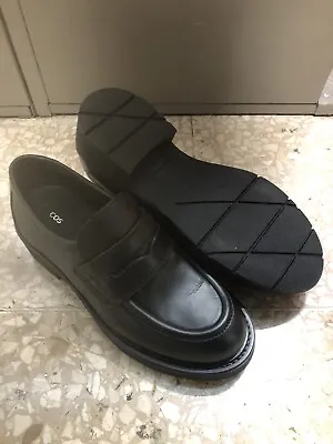 Cos Chunky Black Leather Slip On Platfoorm Shoes UK 5 EURO 38 • £79