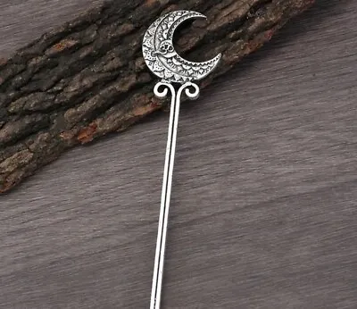 Crescent Moon Hair Stick Pin Witchcraft Wicca Pagan FREE SHIPPING • $15