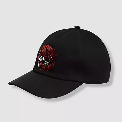 $525 Versace Men's Black Medusa Studded Baseball Cap Hat Size IT 59 / US 7 3/8 • $168.38