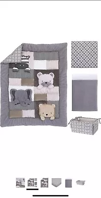 NEW NoJo Play Day Pals 4 Piece Infant Baby Crib Bedding Set Zoo Animals Set • $64.95