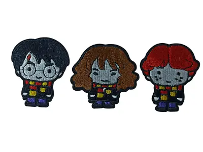 $5.86 • Buy Harry Potter Ron Weasley Hermione 3 Pack Set Embroidered Iron On Patch Applique