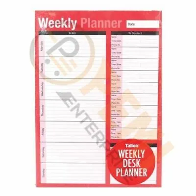 £2.49 • Buy Weekly Planner To Do List Desk Note Pad Meal Plan Home Office 52 Tear Off Sheets