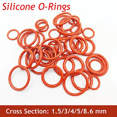 Food Grade Silicone Rubber O-ring Metric 1.5-8.6mm Cross Section 21-150mm Id • £1.62