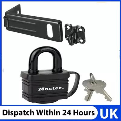 Premium Master Lock Laminated Padlock With Key And Thermoplastic Cover Black. • £18.99