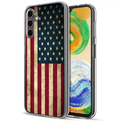 USA American Flag Clear Shockproof TPU Rubber Case For Samsung Galaxy A14 5G • $12.95