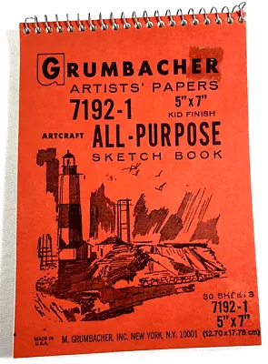 Grumbacher All Purpose Sketch Book 5 X7  27 Pages 7192-1 • $11.99