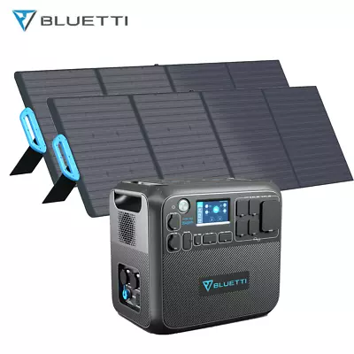 BLUETTI AC200P 2000Wh Power Station Generator + 2x 200W Solar Panel Camping Trip • $1610.14