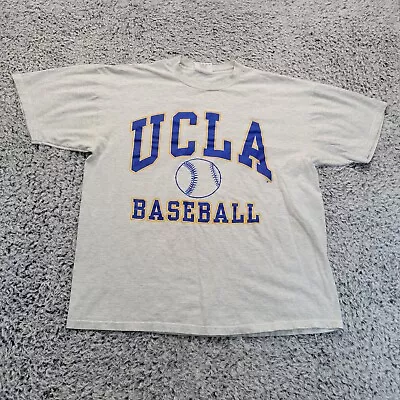 Vintage UCLA Bruins Shirt Men Extra Large Gray Baseball Short Sleeve Graphic Tee • $34.99