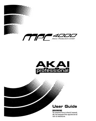 Akai MPC4000  Owners Instruction Manual • $21.99