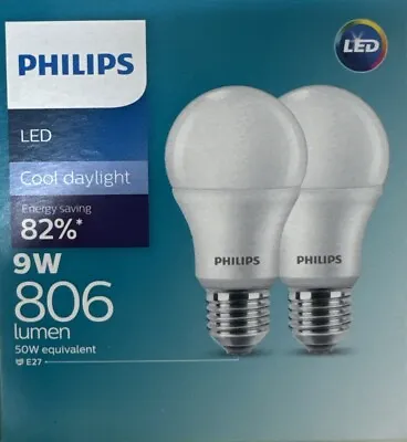 2x Philips 9W LED Bulbs Cool Daylight  E27 ~ 806 Lumen • $12.84