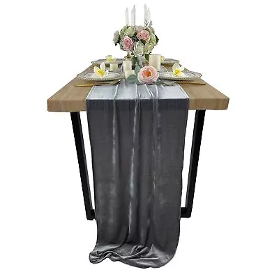 Luxurious Velvet Table Runner 10ft Wedding Reception Decorations 20x120inch S... • $27.73