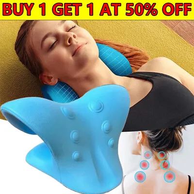 Neck Shoulder Stretcher Relaxer Cervical Chiropractic Traction Device Pillow UK • £6.60