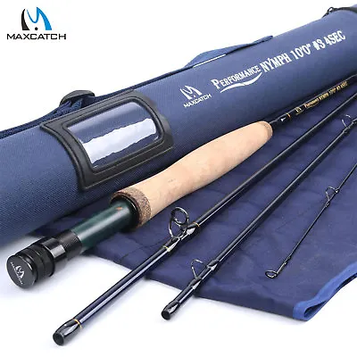 $76 • Buy Maxcatch Nymph Rod 2/3/4WT 10ft 4Sec Graphite IM10 Fast Action Fly Fishing Rod