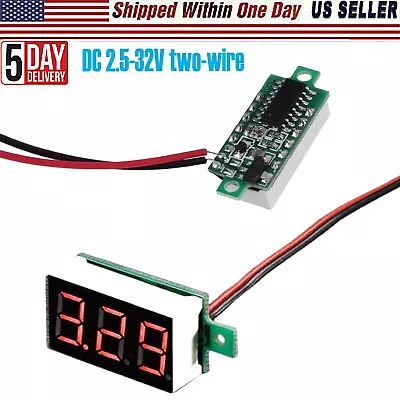 Digital Display DC2.5-32V Two Wire LED Ultra Mini Voltage Measuring Tester Meter • $8.92