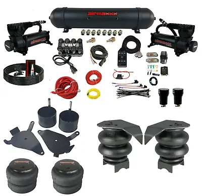 Black Air Ride Suspension Kit Manifold Valve Bags Seamless 1982-04 Chevy S10 2wd • $1779.88