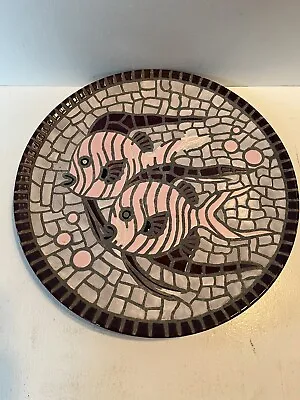 Signed Mosaic 13 Inch Fish Plate • $12