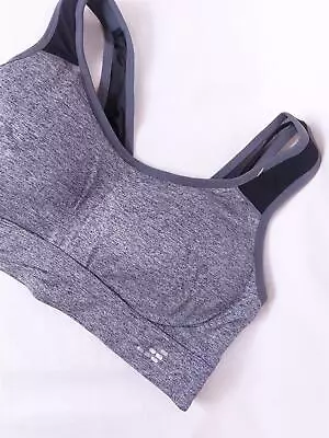 BCG Sports Bra Yoga Top Medium Impact Non-Wired Padded Mesh Back Gym Workout • £6.95