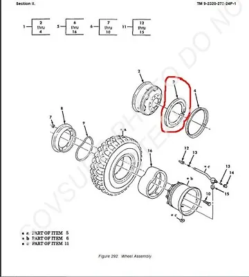 Wheel Lock Ring 12356823 5ton 800 & 900 Series Military NOS 1EA 2530-01-288-5877 • $24.95