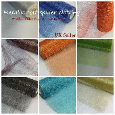 £4.80 • Buy Nylon Metallic Spider Soft Netting Fabric 6  12  54  Wide UK