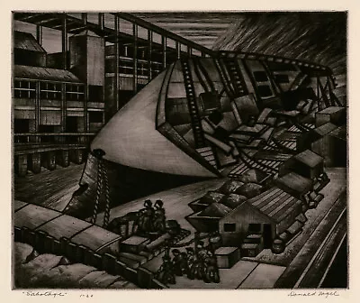 DONALD VOGEL 'SABOTAGE' WORLD WAR II Signed Drypoint C. 1942 – Modernism • $577