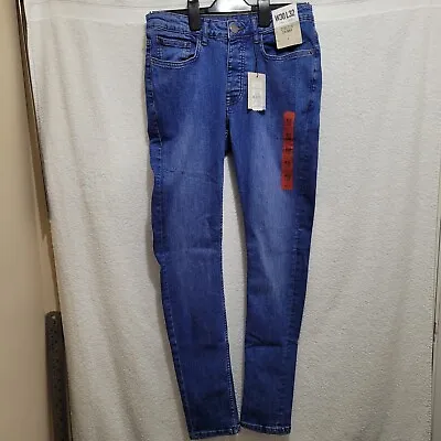 NEW Denim & Co Jeans Mens Size 30 Waist 32 Leg Bright Blue Skinny Leg Casual • £12.99