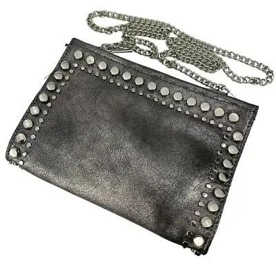 $59 • Buy Zara NWT Women's Texture Studded Crossbody Clutch Bag 6088/710 Metallic Silver