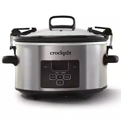 Crock-Pot 4 Quart Cook And Carry Programmable Slow Cooker Stainless Steel • $62.10