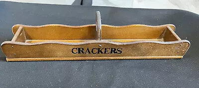 Vintage Brown Wood Cracker Holder Caddy Server Crackers • $8