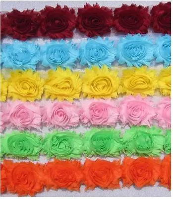 Flower Lace Trim - Frayed Chiffon Rose - Shabby Chic Bridal Flowers 1 YARD &more • £2.60