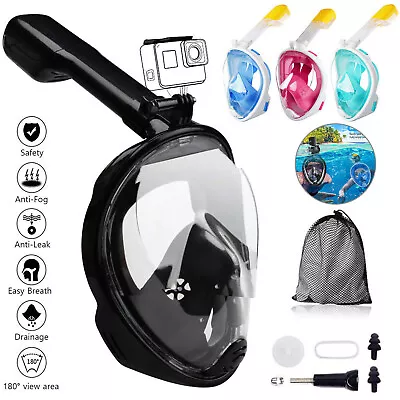 Kids Adults Snorkel Face Mask Swimming Scuba Set Full Anti-Fog Diving For Gopro • $15.98