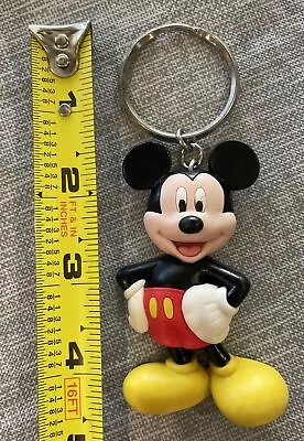 Disney Mickey Mouse 3D Rubber Souvenir Keychain Vintage Key Ring • $5.99