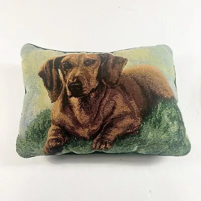 Dachshund Dog Pillow Puppy Animal Cute Decor Green Tapestry Throw Accent • $24.77