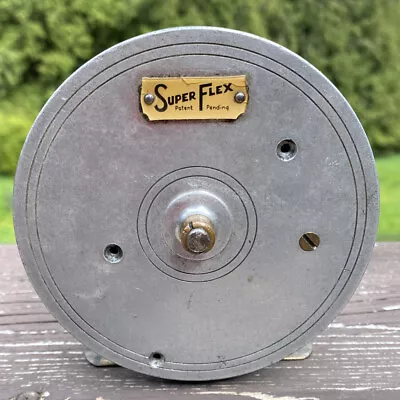 SuperFlex 33/4” Mooching Salmon Fishing Reel 1950 15/8”Wide Drum Brass USA RARE • $110