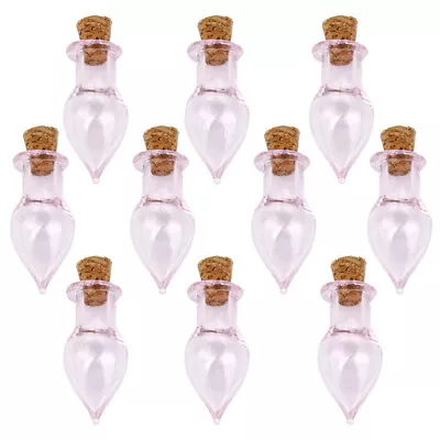  10 Pcs Glass Jar Vials Wishing Miniature Stoppers Decoration • $9.66