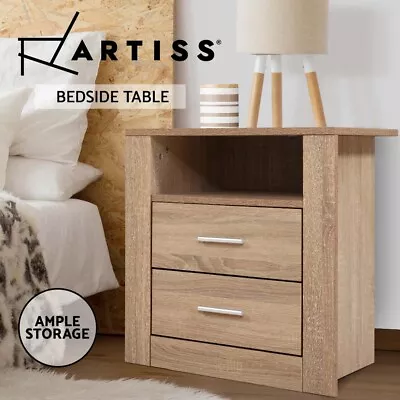 Artiss Bedside Table Drawers Storage Cabinet Shelf Side End Table White Wooden • $69.95