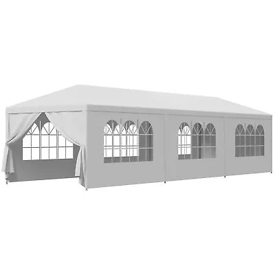 10' X 30' White Gazebo Wedding Party Tent Canopy W/ 8 Sidewalls Outdoor Game • $98.58