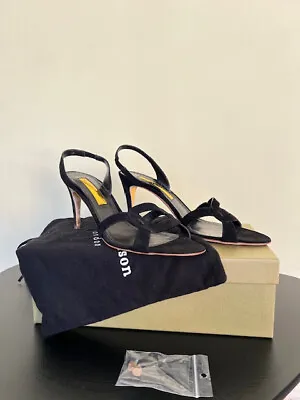 £164.81 • Buy RUPERT SANDERSON Aurora Suede Slingback Sandals In Black Size 41.5