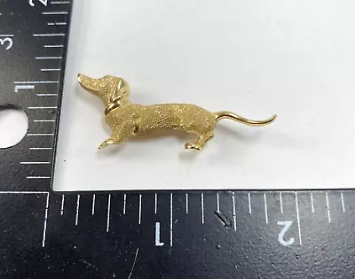 Vintage 14K Gold Dachshund Dog Diamond Eye Pendant 3.8 Grams  🐶SEE VIDEO🐶 • $295