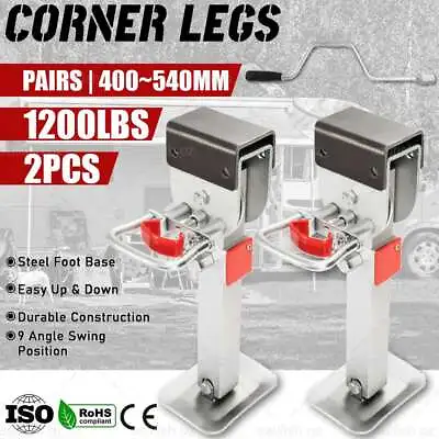 2X Corner Leg Drop Down Stabilizer 400MM Handle 1200LBS Caravan Camper Trailer • $115.95