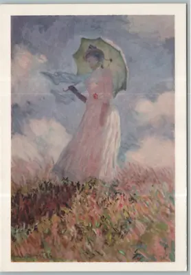 Vintage Postcard Woman With An Umbrella Painting By Claude Monet • $4.99